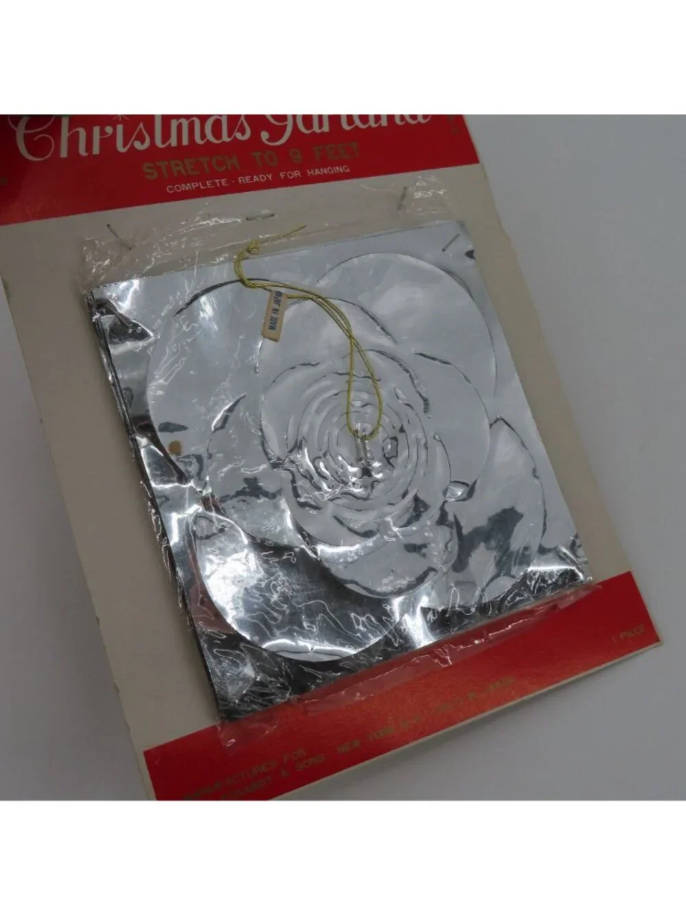 VTG Shiny Brite Christmas Garland Silver Foil 9 Feet Made in Japan Retro NEW